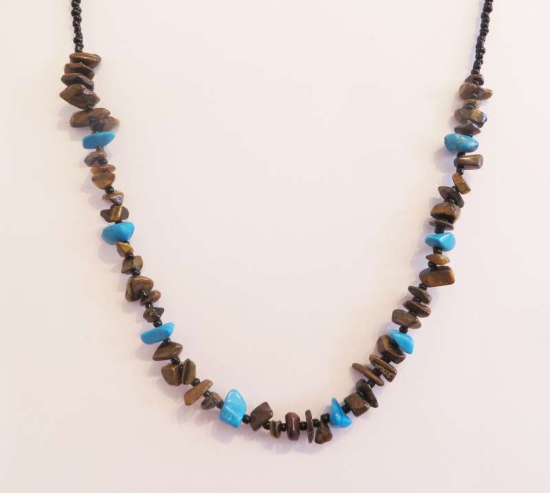Brown and Blue Necklace 