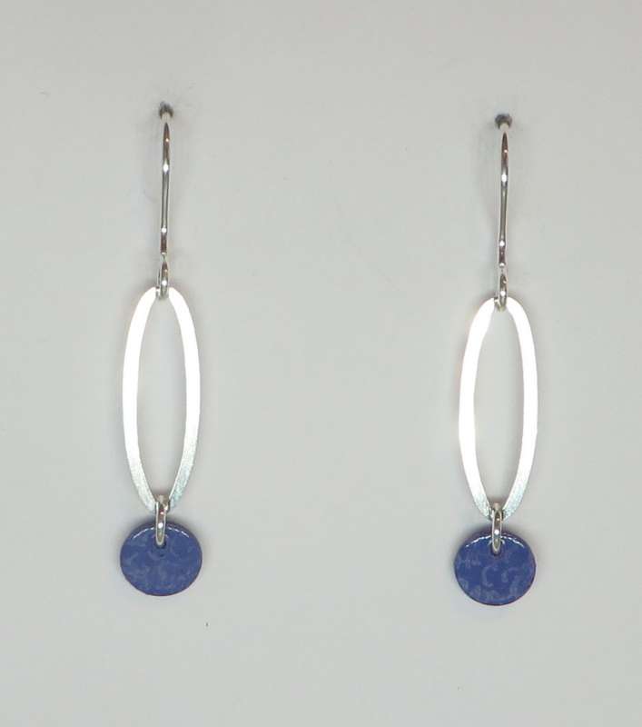 Oval droplet earrings - purple