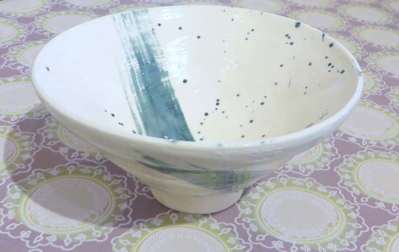 Small White and Green Bowl