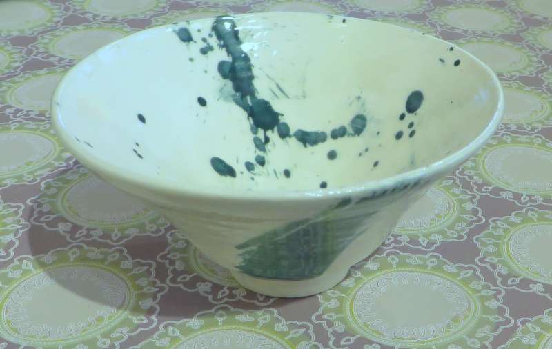 Small White and Green Bowl