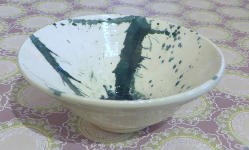 Small White and Green Bowl
