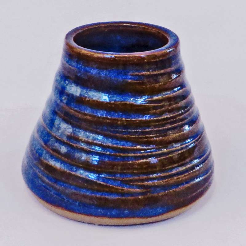 Small Blue Conical Pot