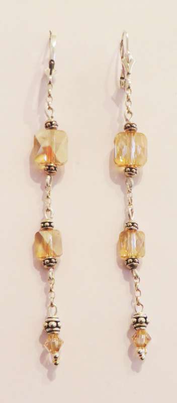 Amber crystal drop earrings