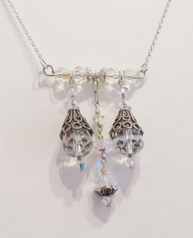 Swarovski crystals and silver necklace