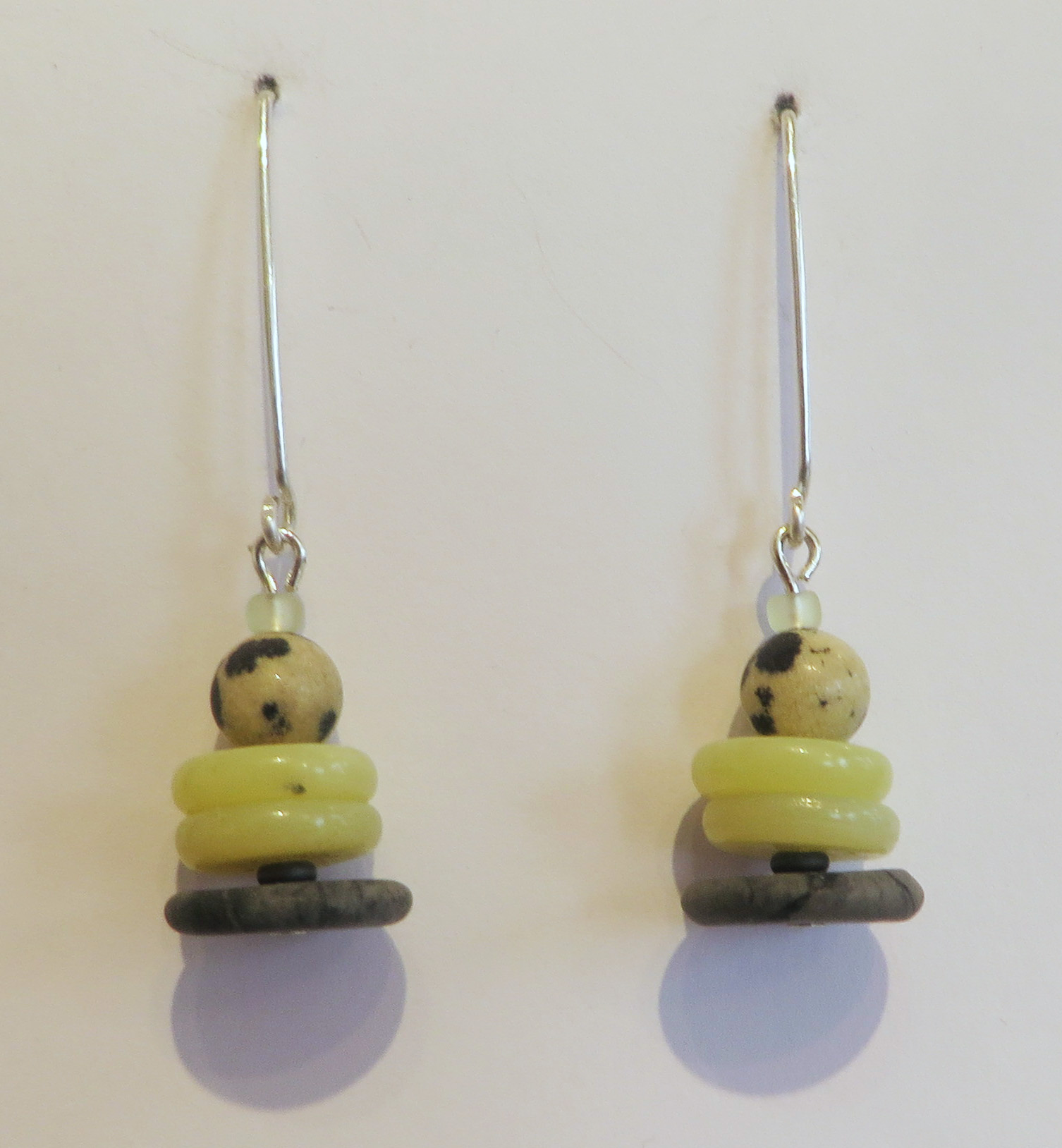 Olive jade earrings