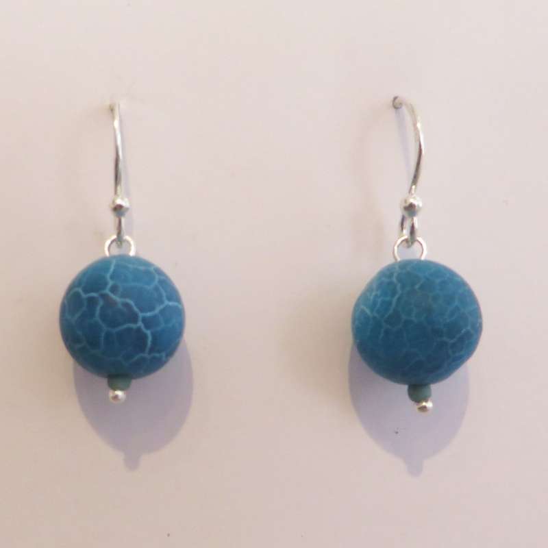 Turquoise crackle earrings