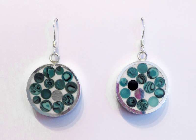 Round aqua earrings 