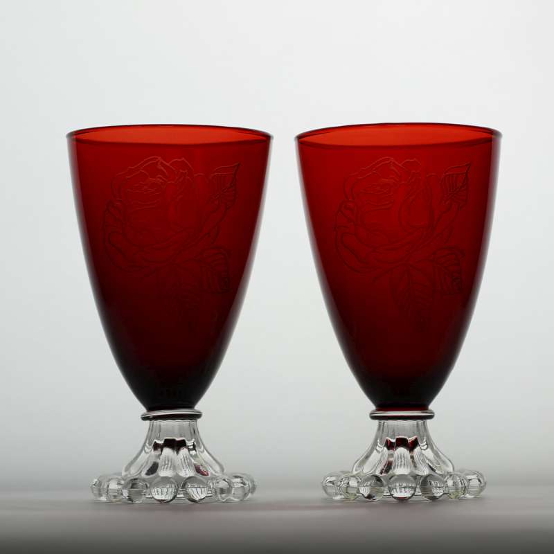 Set of Four Red Goblets