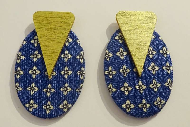 Blue Ellipse Earrings