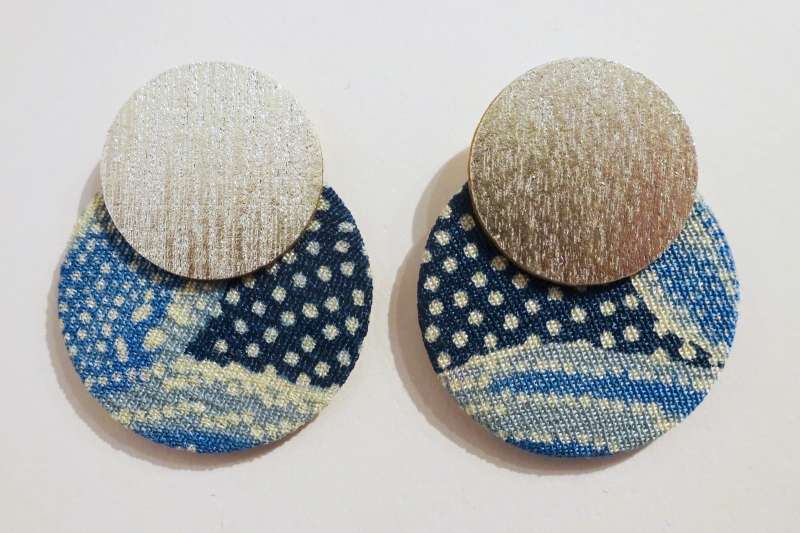 Two Moons Blue Earrings